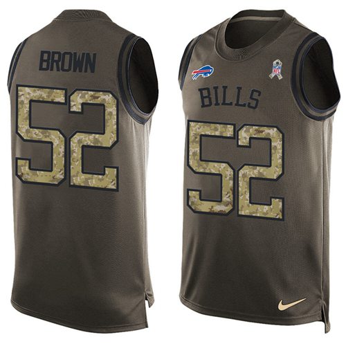 Nike Bills #52 Preston Brown Green Men's Stitched NFL Limited Salute To Service Tank Top Jersey - Click Image to Close